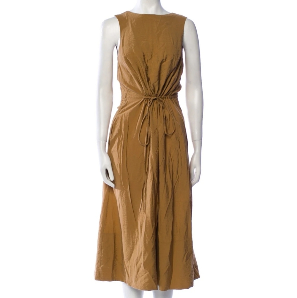 Vince Bateau Neckline Long Dress Size Large Tan Size Large